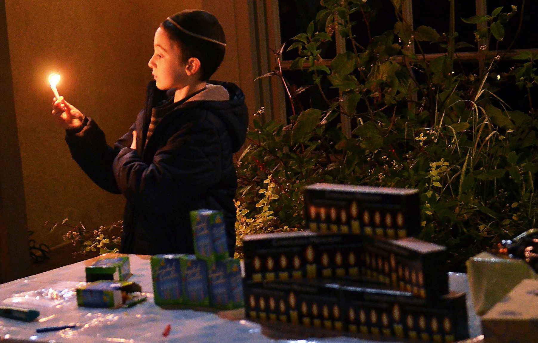 Menorah lighting